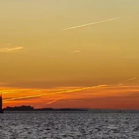 Sunset am Fehmarnbeltbrücke